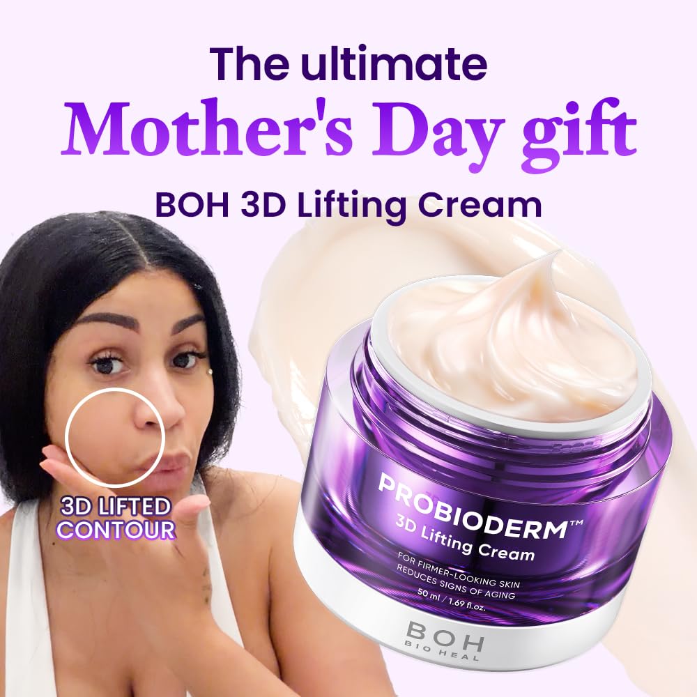 BIOHEAL BOH Probioderm 3D Lifting Cream 1.7 fl oz - Cardi B's Advanced Korean Facial Night Cream with 17-Peptide Complex & Probioderm for Face and Neck, Butter-Rich Texture for Perfect Slugging