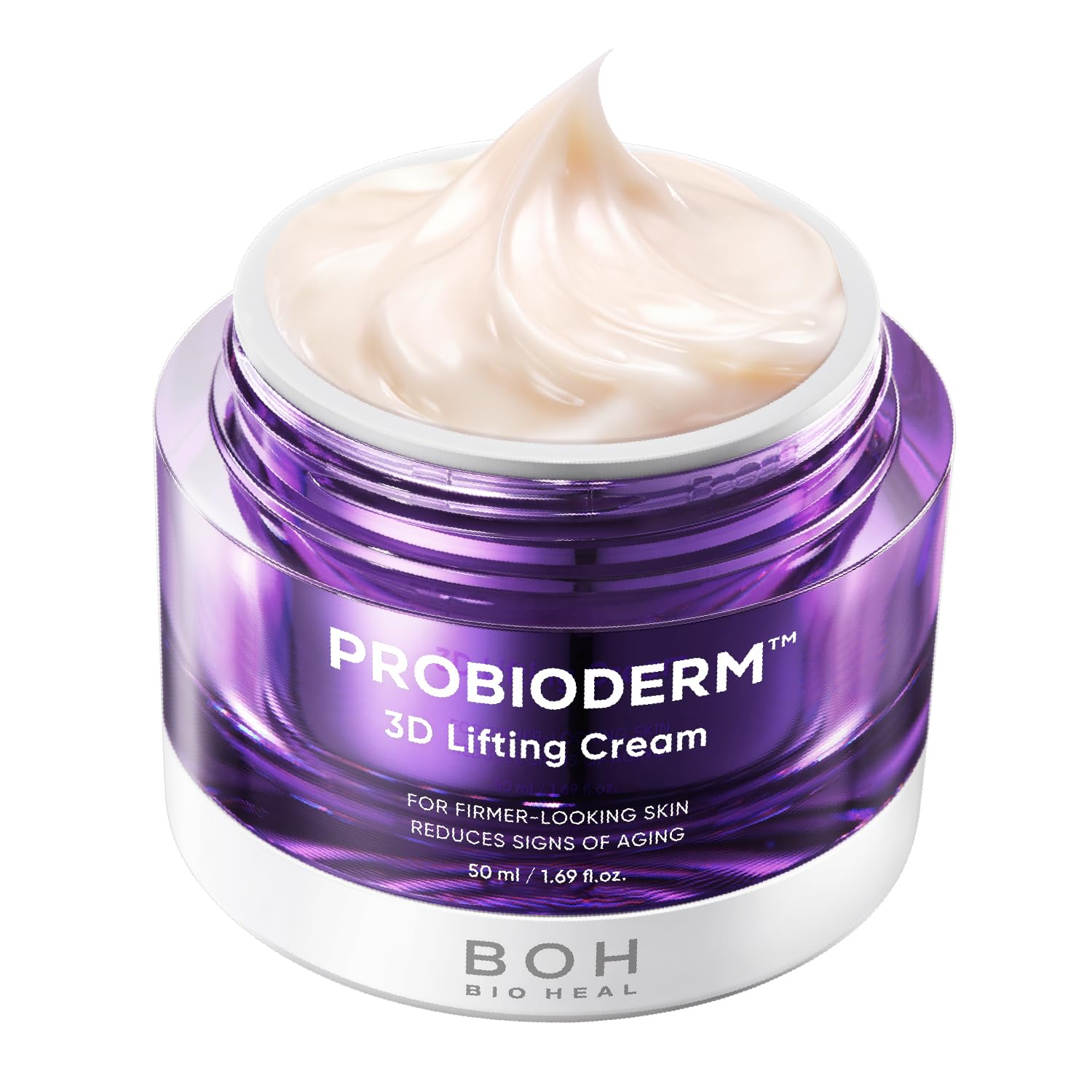 BIOHEAL BOH Probioderm 3D Lifting Cream 1.7 fl oz - Cardi B's Advanced Korean Facial Night Cream with 17-Peptide Complex & Probioderm for Face and Neck, Butter-Rich Texture for Perfect Slugging